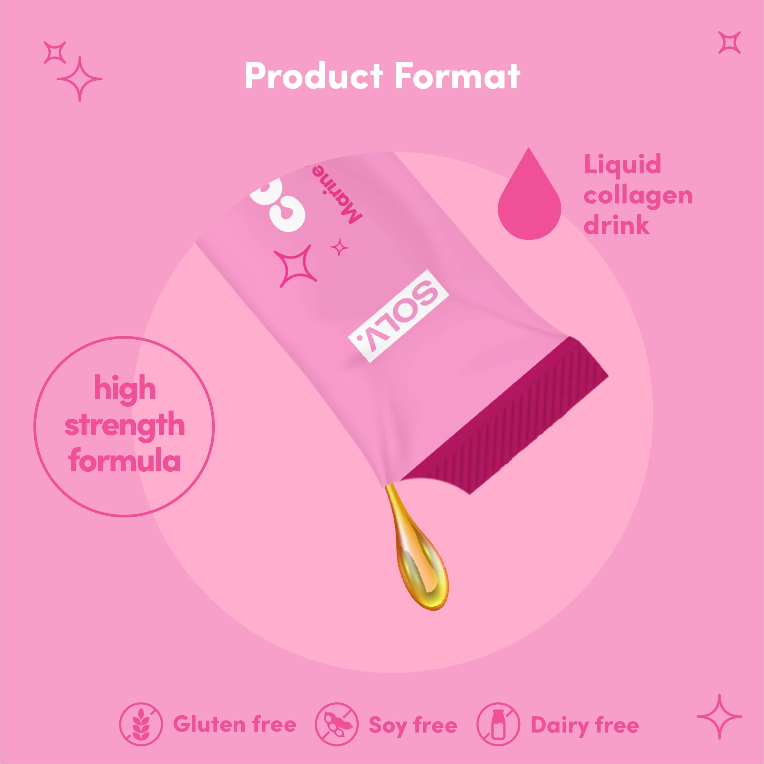 Solv Liquid 8000mg Marine Collagen Peptide Beauty Supplement Gel 14x15ml Sachets High Strength Great Tasting VIT C Biotin SOLV uk supplements