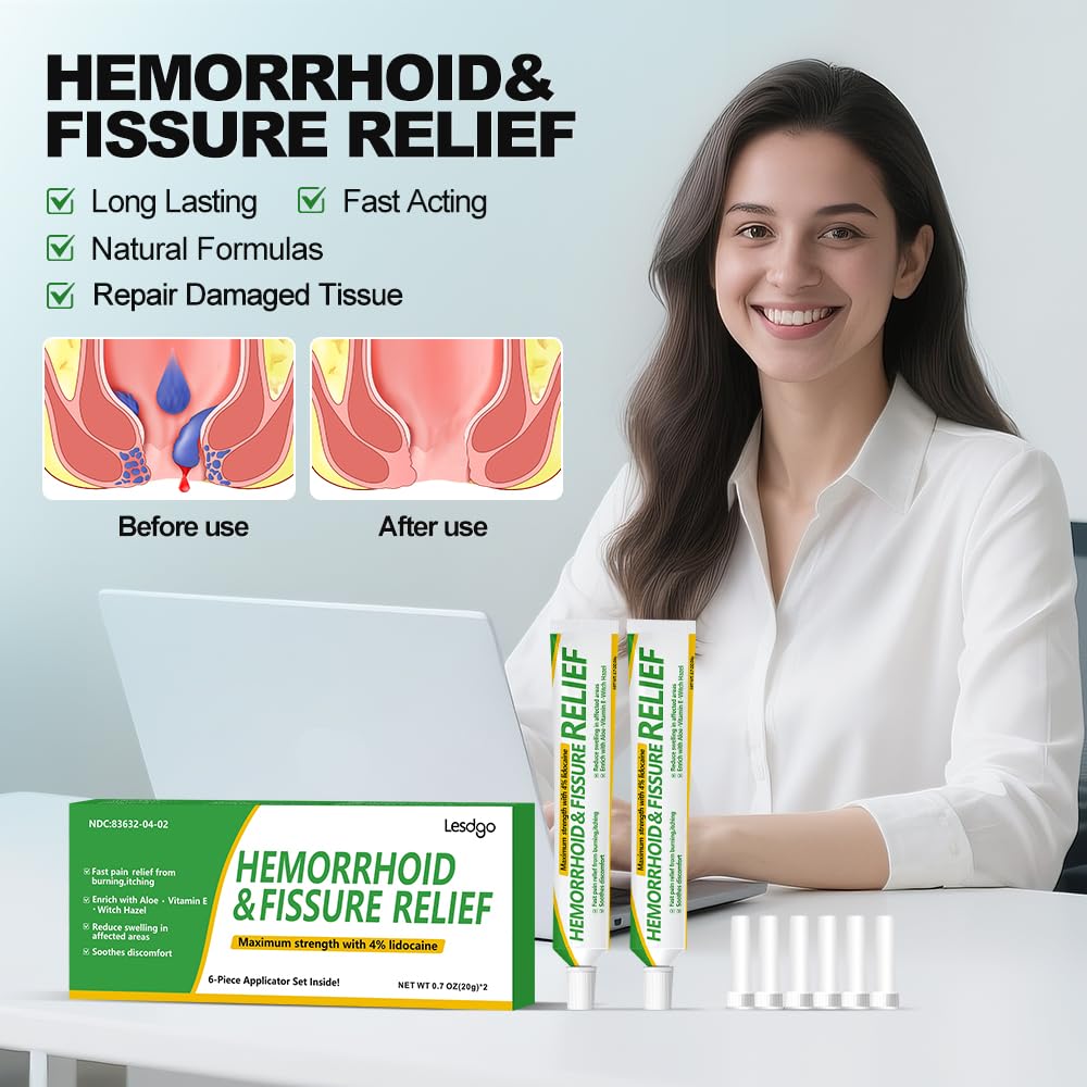 Lesdgo Hemorrhoidal Ointment(1 Pack),Hemorrhoid and Fissure Cream Witch Hazel Maximum Strength Pain Relief,for Itching and Swelling Lesdgo uk supplements