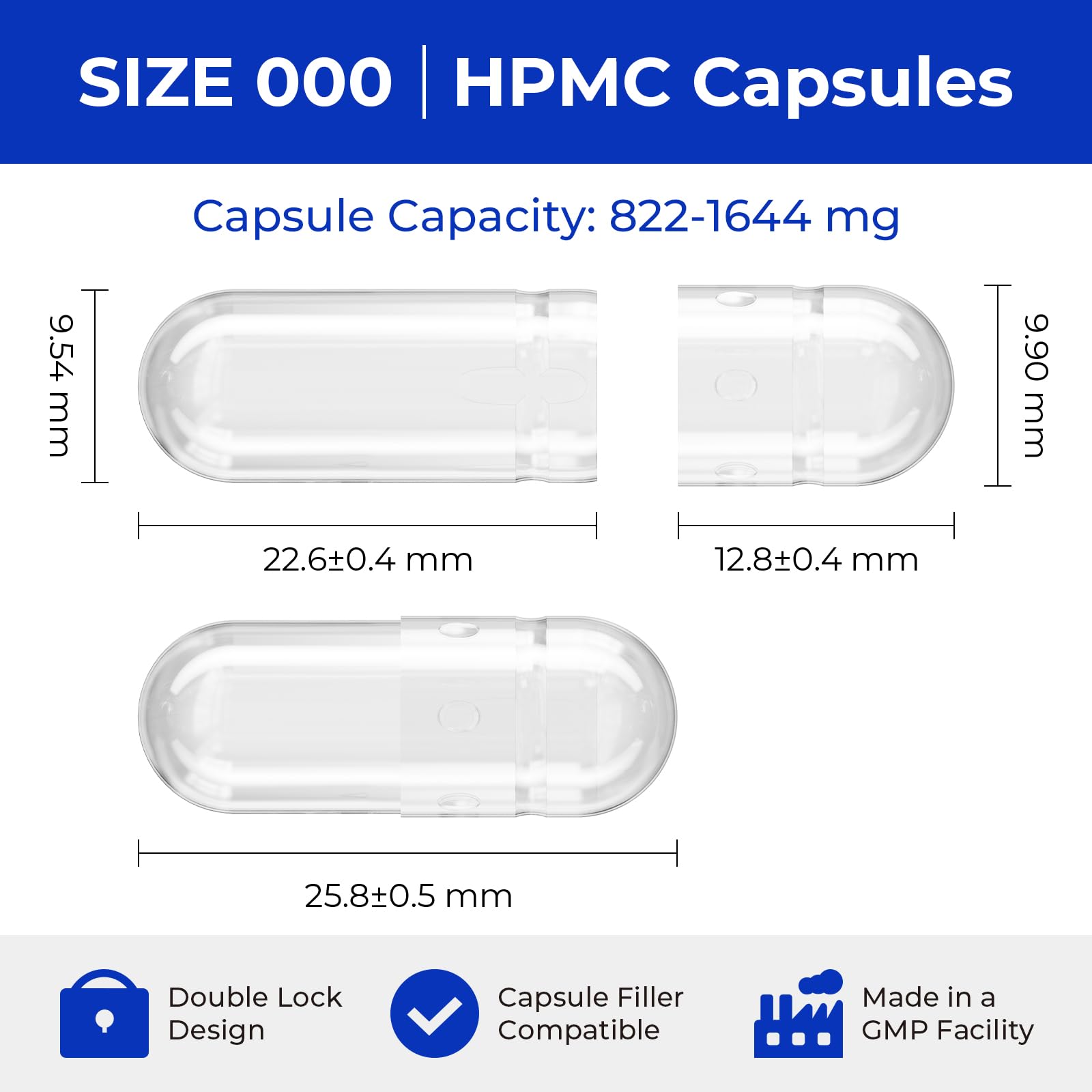 ATLEMISME Empty Vegan Capsules Size 000-1000 Count Vegetable Capsules for DIY Filling with 2 Micro Lab Spoons ATLEMISME uk supplements