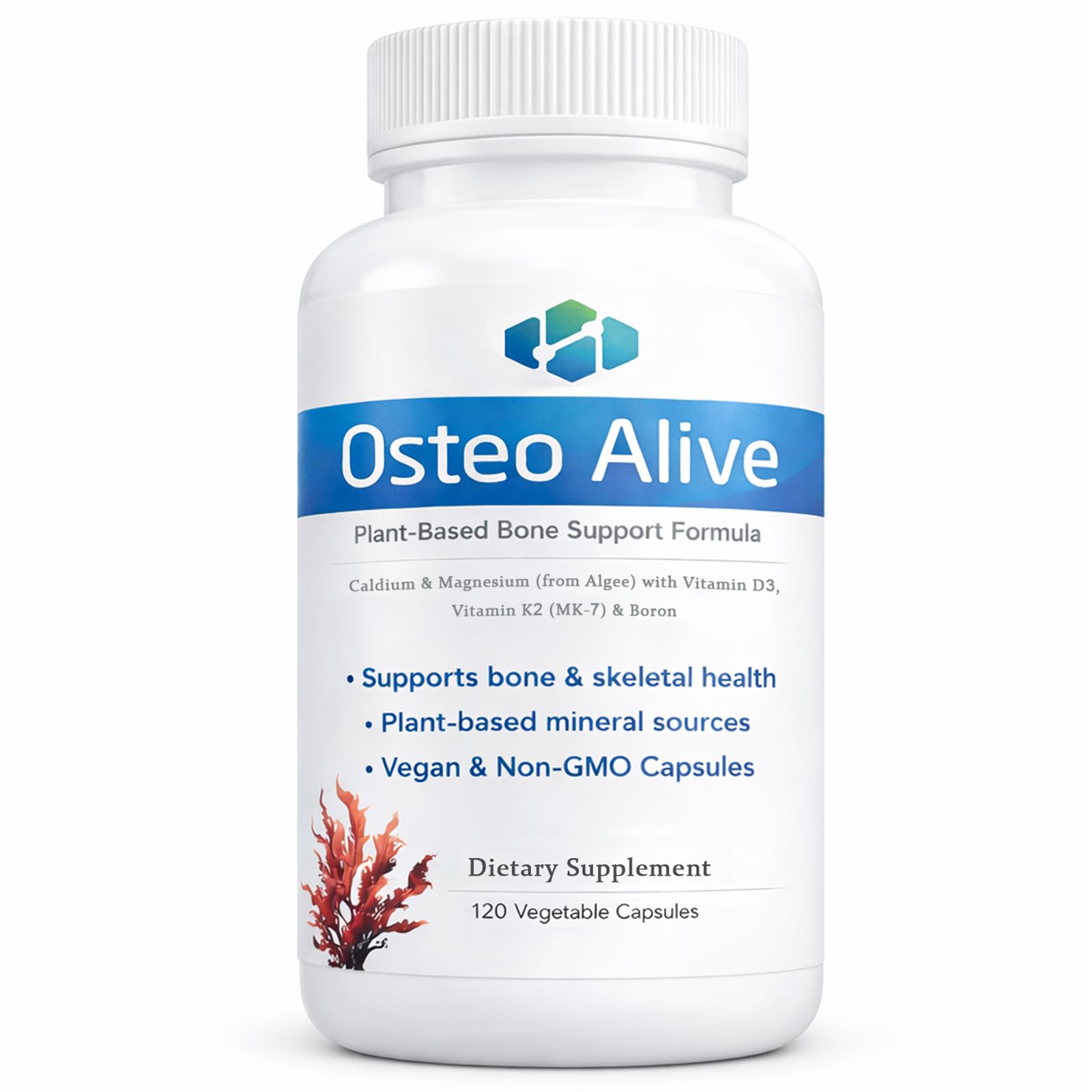 AIFBENK Osteo Alive Bone Support, with Plant-Based Calcium & Magnesium (from Algae), Vitamin D3 (from Lichen), Vitamin K2 (MK-7), Boron & BioPerine, Helps Support Bone & Skeletal Health AIFBENK uk supplements