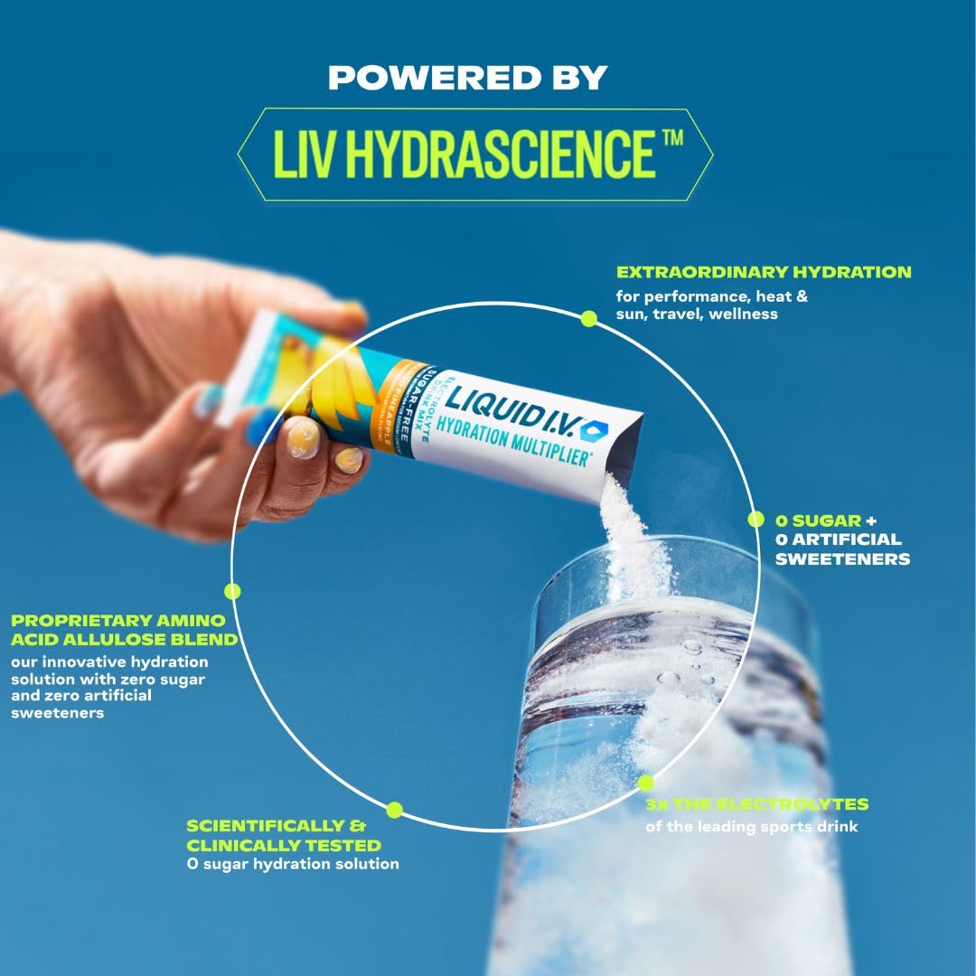 Liquid I.V.® Hydration Multiplier Sugar-Free - White Peach | Electrolyte Powder Drink Mix | 1 Pack (14 Servings) Liquid I.V. uk supplements