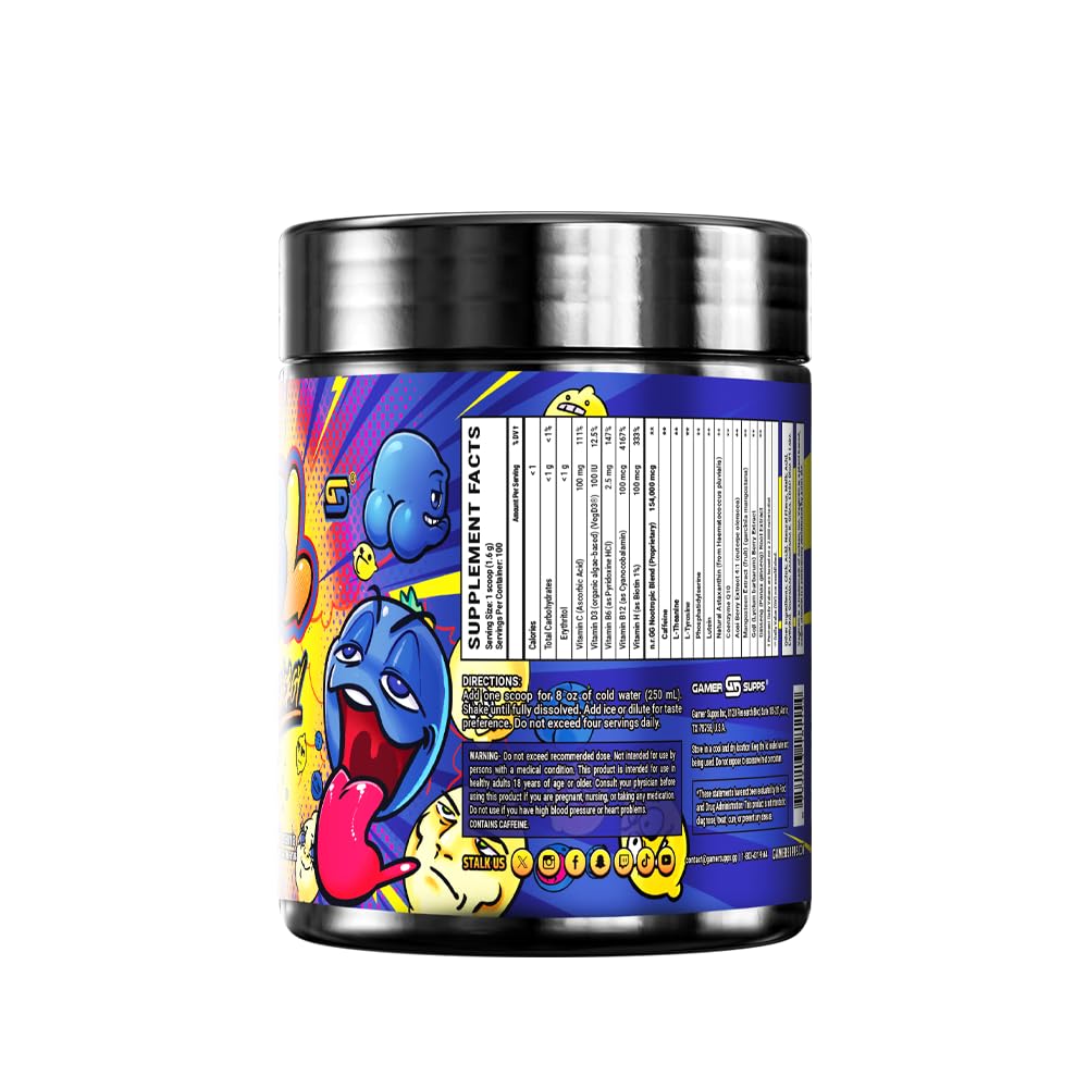 Gamer Supps GG Energy - BBL by Clooless (100 Servings) - Keto Friendly Gaming Energy and Nootropic Blend, Sugar Free + Organic Caffeine + Vitamins + Immune Support, Powder Drink Gamer Supps uk supplements