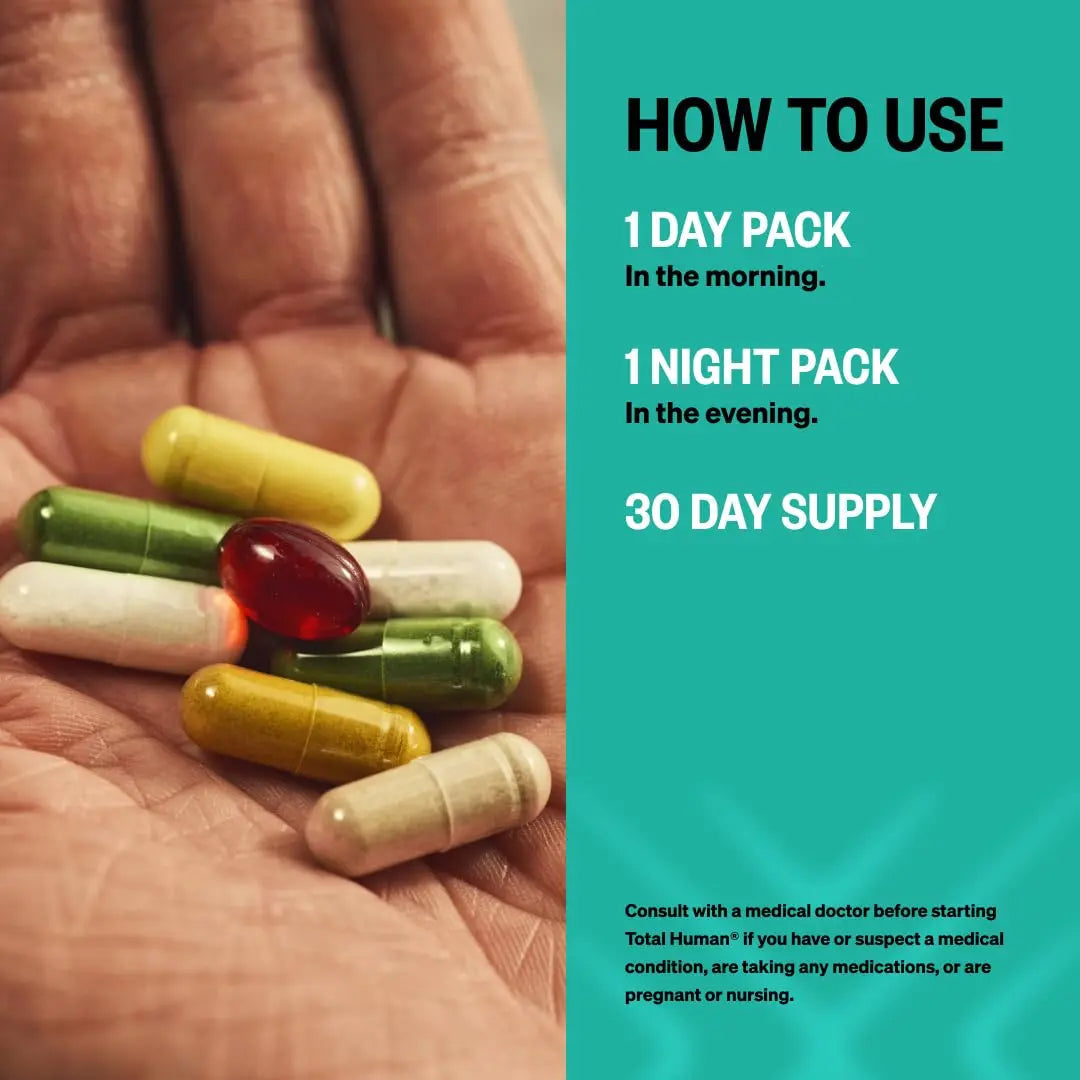 ONNIT Total Wellness & Performance Bundle: Total Human Multivitamin Packs (30-Day Supply) + Creatine Monohydrate Powder (30 Servings) ONNIT uk supplements