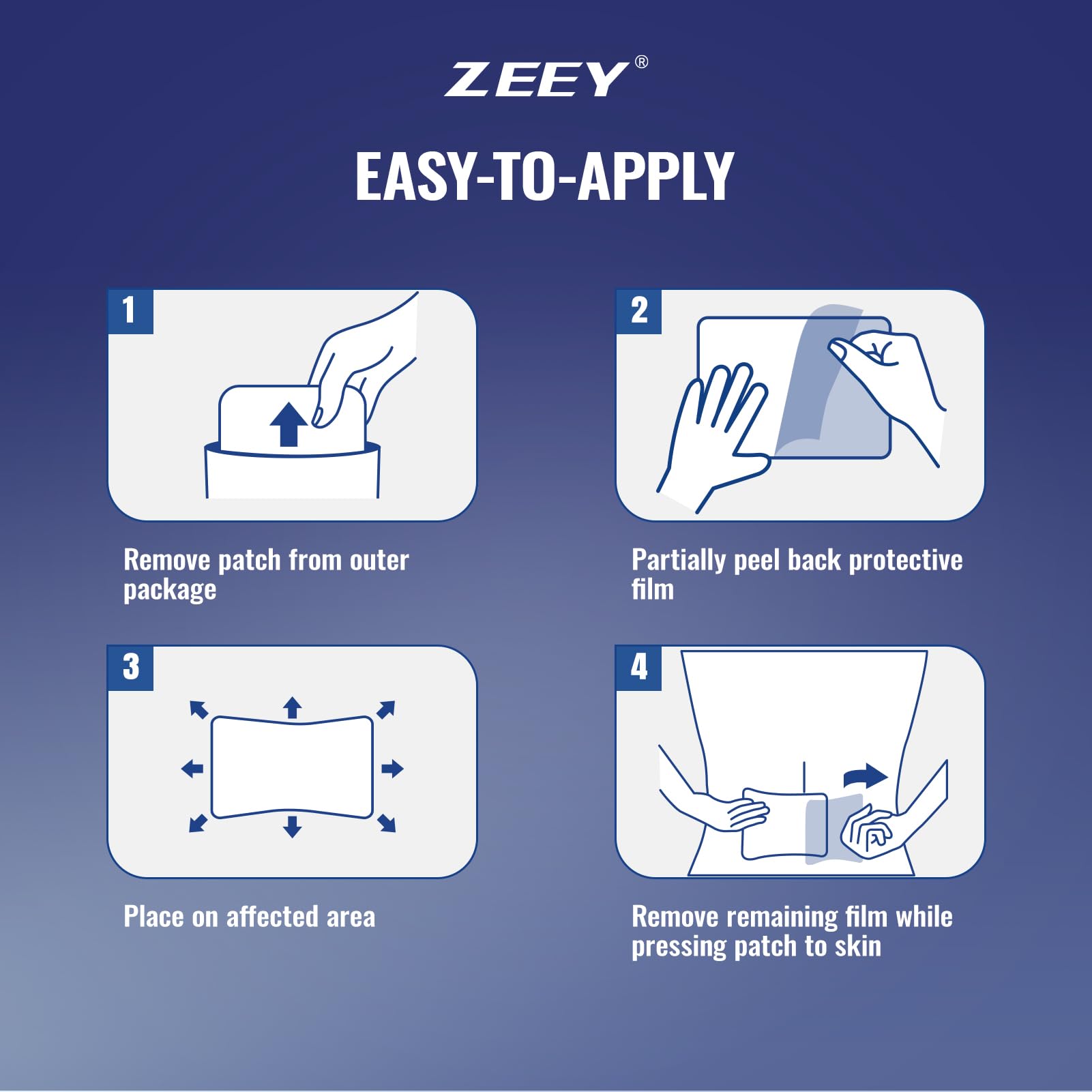 ZEEY 5% Menthol Overnight Pain Relief Patches, French Lavender Oil Pain Patch for Back, Knee, Neck, Shoulders, Joints, Muscle Soreness, Fast Acting, Topical Analgesic, Gel Patch, 3.94" x 2.76", 5Ct ZEEY uk supplements
