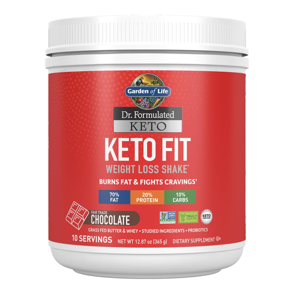Garden of Life Dr. Formulated Keto Fit Weight Loss Shake - Chocolate Powder, 10 Servings Garden of Life uk supplements