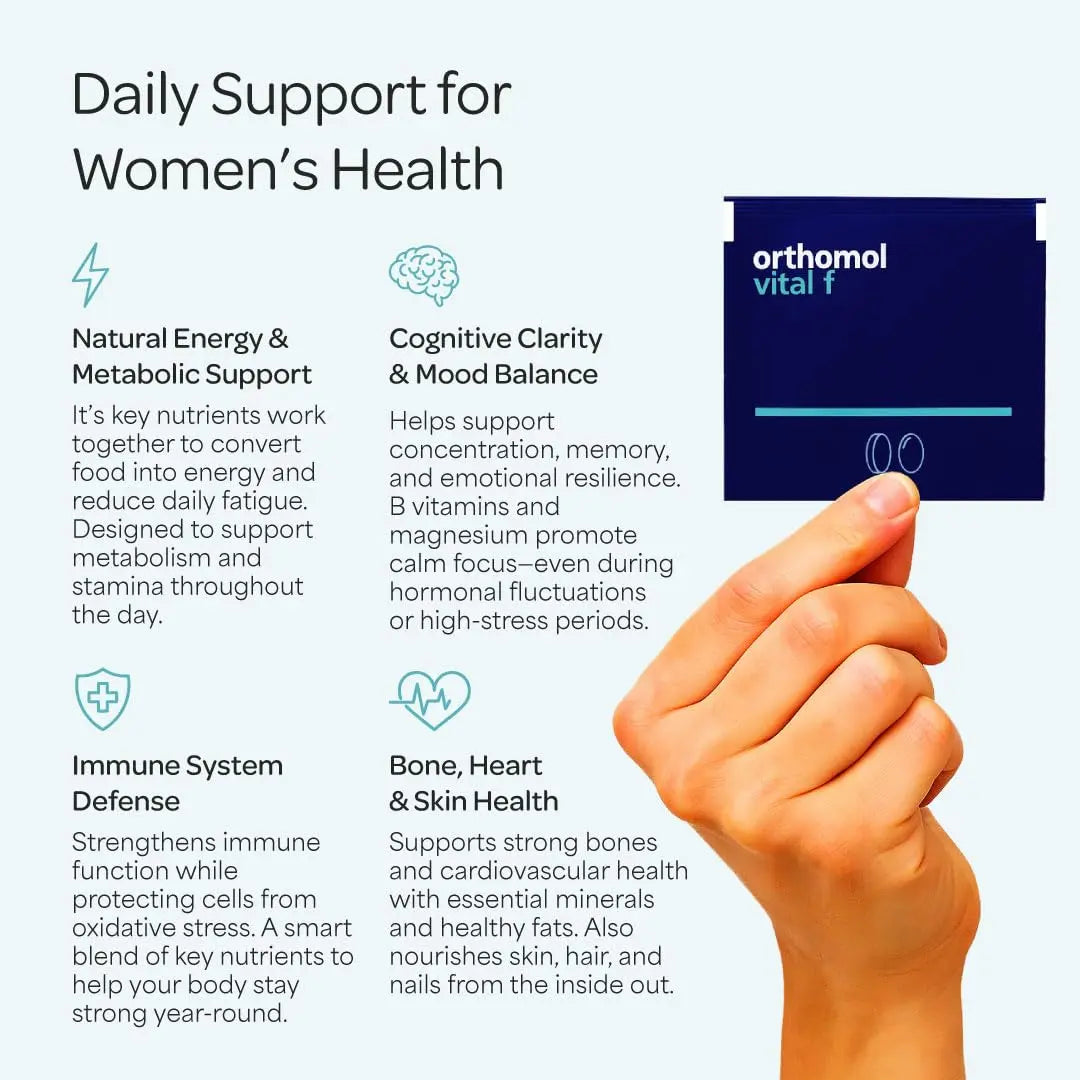 Orthomol Vital F Powder & Tablet Packet, Women's Multivitamin, 30-Day Supply, Vitamins A, B, C, D, E, K, Calcium, Iodine, Omega-3… Orthomol uk supplements