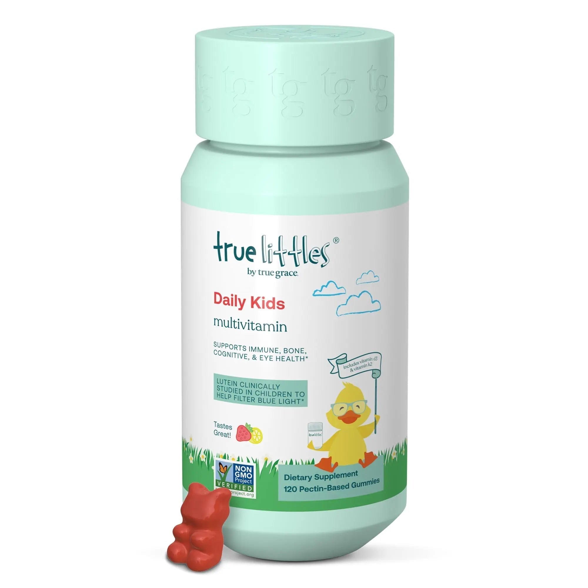 True Grace True Littles Daily Kids Multi - 120 Pectin Gummies - Immune, Cognitive, Bone & Eye Support - Clinically Studied Lutemax Kids Lutein True Grace uk supplements