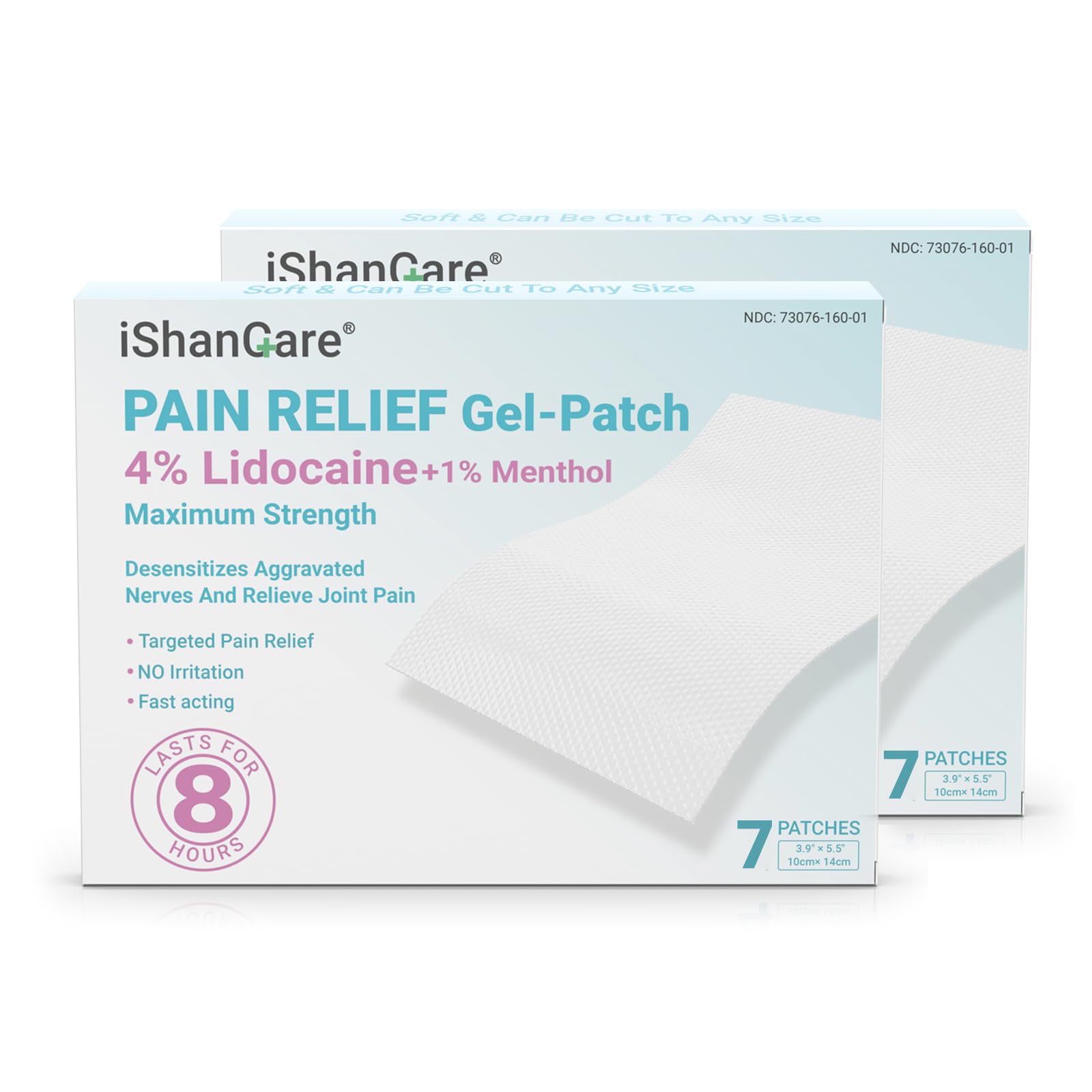 ishancare Lidocaine 4% + Menthol 1% Patches 14Count Fast Acting Maximum Strength Back Neck, Shoulders, Knees, Elbows Pain Relief - Temporary Nerve & Joint Pain Solution ishancare uk supplements