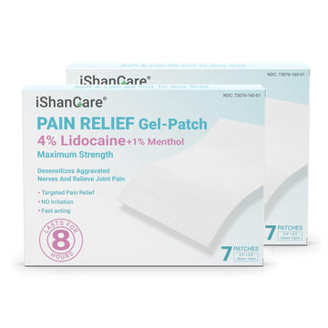 ishancare Lidocaine 4% + Menthol 1% Patches 14Count Fast Acting Maximum Strength Back Neck, Shoulders, Knees, Elbows Pain Relief - Temporary Nerve & Joint Pain Solution ishancare uk supplements