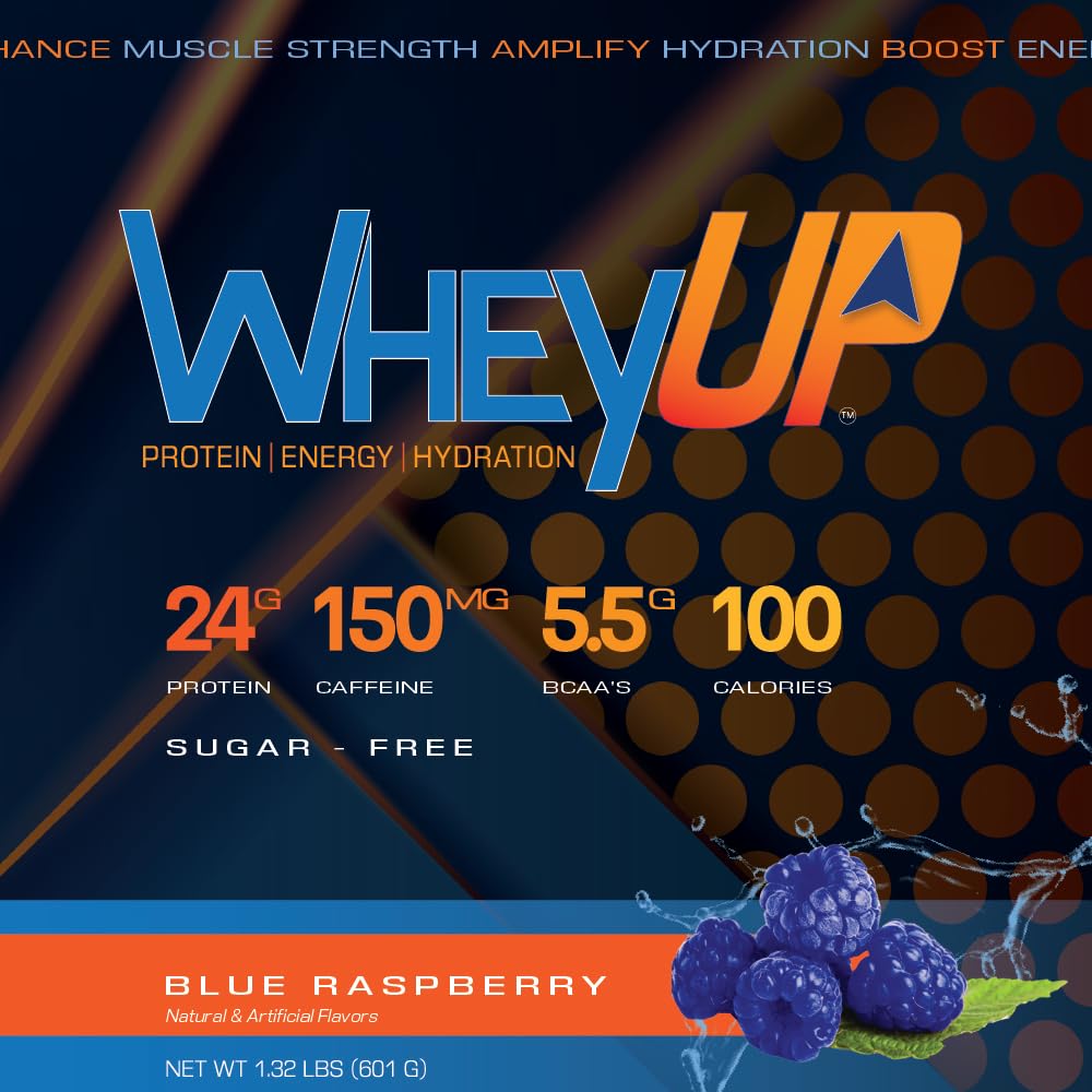 WheyUP Clear Whey Isolate Protein Powder, Blue Raspberry - 150mg Caffeine - 20 Servings WheyUP uk supplements