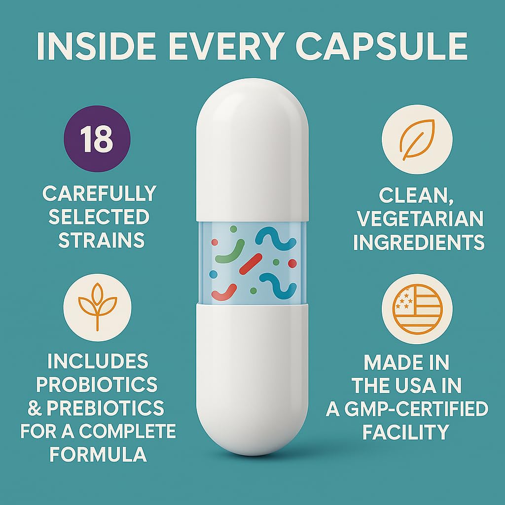 Organic Excellence Probiotics for Women – 30 Billion CFU 18 Strains Prebiotics & Sporebiotics – Gut, Vaginal, Digestive, Immune & Urinary Tract Support – 30 Capsules Organic Excellence uk supplements