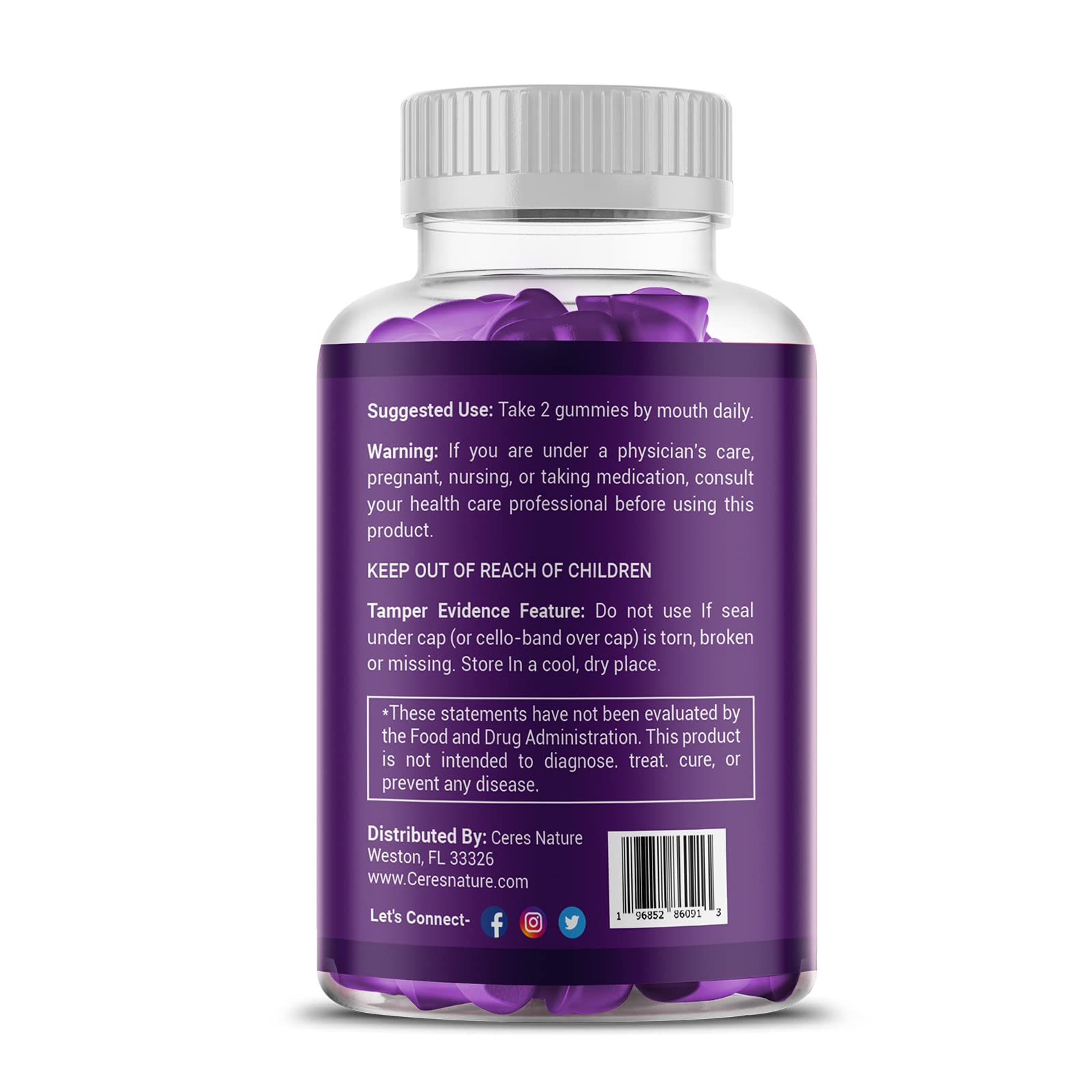 Premium Saffron Extract 88.5mg** Gummy - Appetite Control, Eye Support, Boost Energy Ceres Nature uk supplements