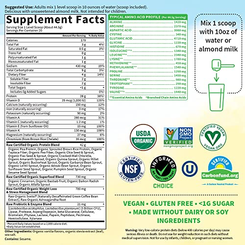 Garden of Life Raw Organic Fit Vegan Protein Powder Original, 28g Plant Based Protein Garden of Life uk supplements