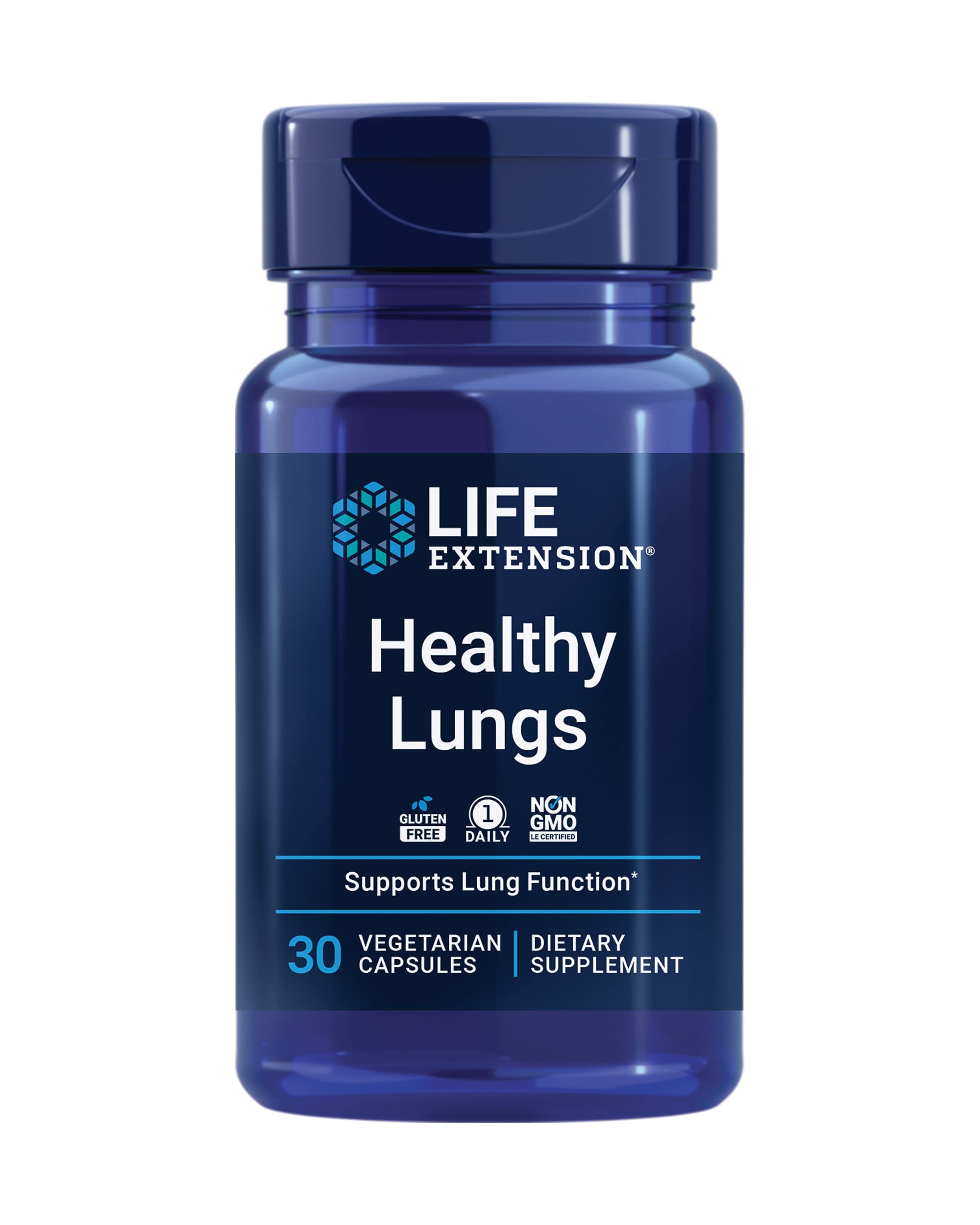 Life Extension Healthy Lungs, Respiratory Supplement, Lung Protection, Boswellia Serrata, Saffron Extract, Once-Daily, Gluten Free, Non-GMO, Vegetarian, 30 Capsules Life Extension uk supplements