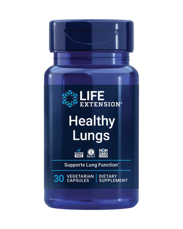 Life Extension Healthy Lungs, Respiratory Supplement, Lung Protection, Boswellia Serrata, Saffron Extract, Once-Daily, Gluten Free, Non-GMO, Vegetarian, 30 Capsules Life Extension uk supplements