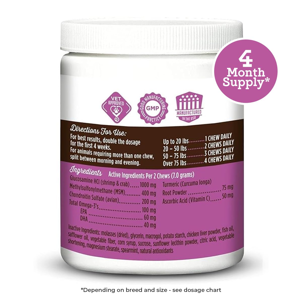VetPro Dog Hip and Joint Supplement - Pain and Inflammation Relief Chews VetPro Complete uk supplements