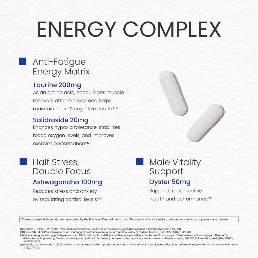 NEUMINA Men's Energy & Immune Complex, Energy Production, Fatigue Relief, Stress Support, Immune Health, Non-GMO, Made in USA, 90 Servings NEUMINA uk supplements