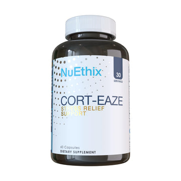 NuEthix Formulations Cort-Eaze - Cortisol Supplement - Health Support Supplement with Ashwagandha, L-Theanine & Rhodiola Rosea - Relaxation and Deep Sleep, 60 Capsules, 30 Servings NuEthix Formulations uk supplements