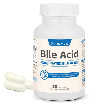 Florvyn Conjugated Bile Acid Supplement 1000mg – Supports Fat Digestion & Absorption of Fats & Fat-Soluble Nutrients, Gut Comfort & Nutrient Utilization, 60 Capsules, 30 Day Supply Florvyn uk supplements