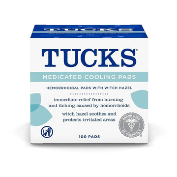 TUCKS Medicated Cooling Pads, 100 Count – Hemorrhoid Pads with Witch Hazel, Cleanses Sensitive Areas, Protects from Irritation, Hemorrhoid Treatment, Medicated Pads Used by Hospitals TUCKS uk supplements