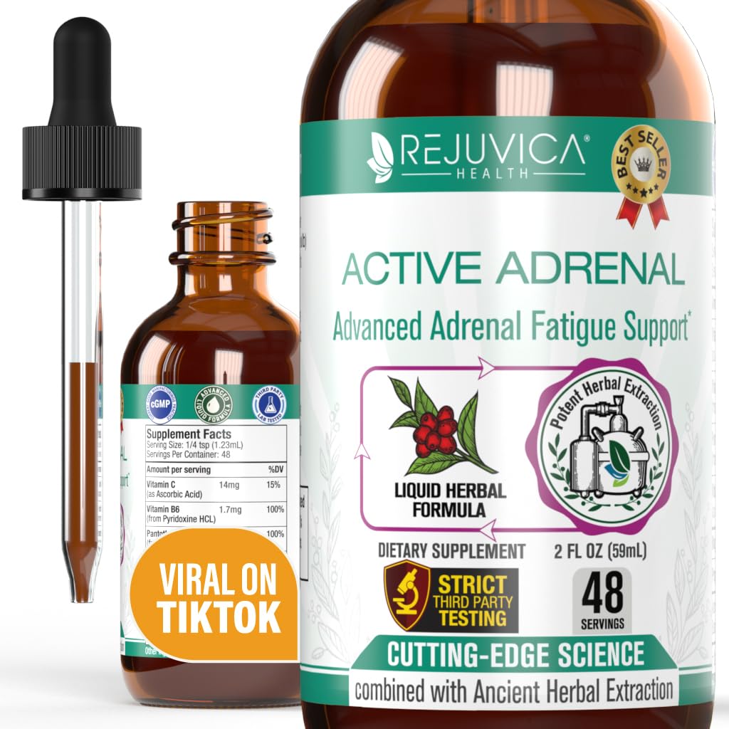 Active Adrenal - Advanced Adrenal Support Tincture - Liquid Delivery for Better Absorption Rejuvica Health uk supplements