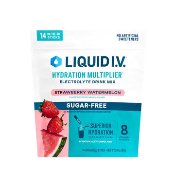 Liquid I.V.® Hydration Multiplier Sugar-Free - Strawberry Watermelon | Electrolyte Powder Drink Mix | 1 Pack (14 Servings) Liquid I.V. uk supplements