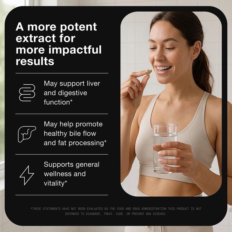 Toniiq Artichoke Extract 15:1 – with 5% Cynarin (60 mg) – 120 Vegan Capsules – Liver & Digestive Support - Lab Tested - Non-GMO Toniiq uk supplements