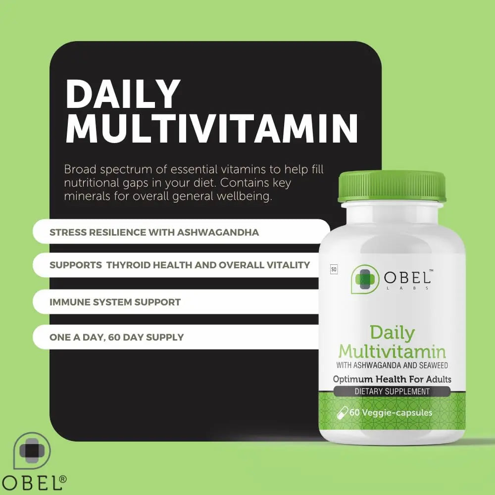 obel Daily Multivitamin | with Ashwaganda and Seaweed | Optimum Health for Adults obel uk supplements