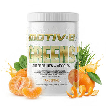 Motiv-8, Greens Superfruits & Veggie Superfood Powder Supplement, Antioxidant, Fiber, Sugar-Free, 30 Servings (Tangerine, 30 Servings) Motiv-8 uk supplements
