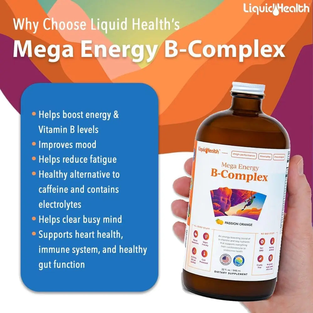 LIQUIDHEALTH Complete Multiple & Mega Energy B-Complex Daily Liquid Vitamins Bundle for Adults - Immune System Support, Increase Energy, Gut & Heart Health LIQUIDHEALTH uk supplements