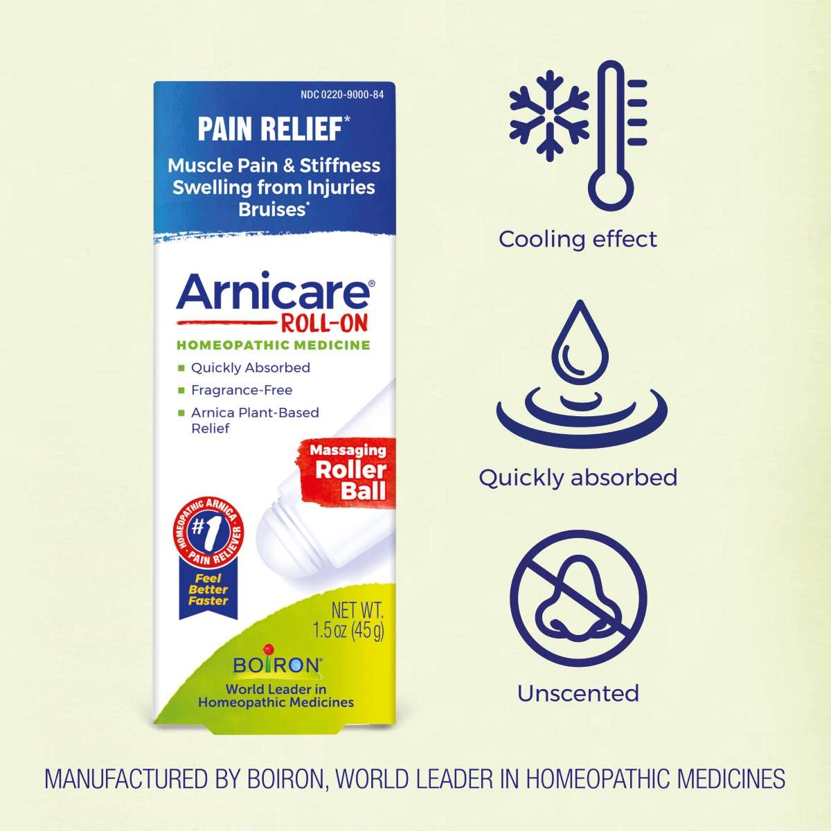 Boiron Arnicare Roll-on gel, for bruising, pain, stiffness, aches, Homeopathic Medicine for Pain Relief, 1.5 Ounce (Pack of 1) Boiron uk supplements