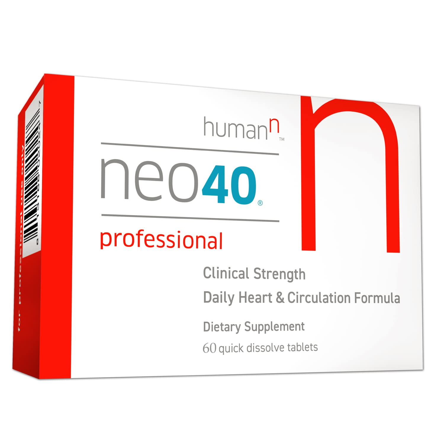 Neo40 Professional - Nitric Oxide Booster with Methylfolate - Natural Blood Pressure humanN uk supplements