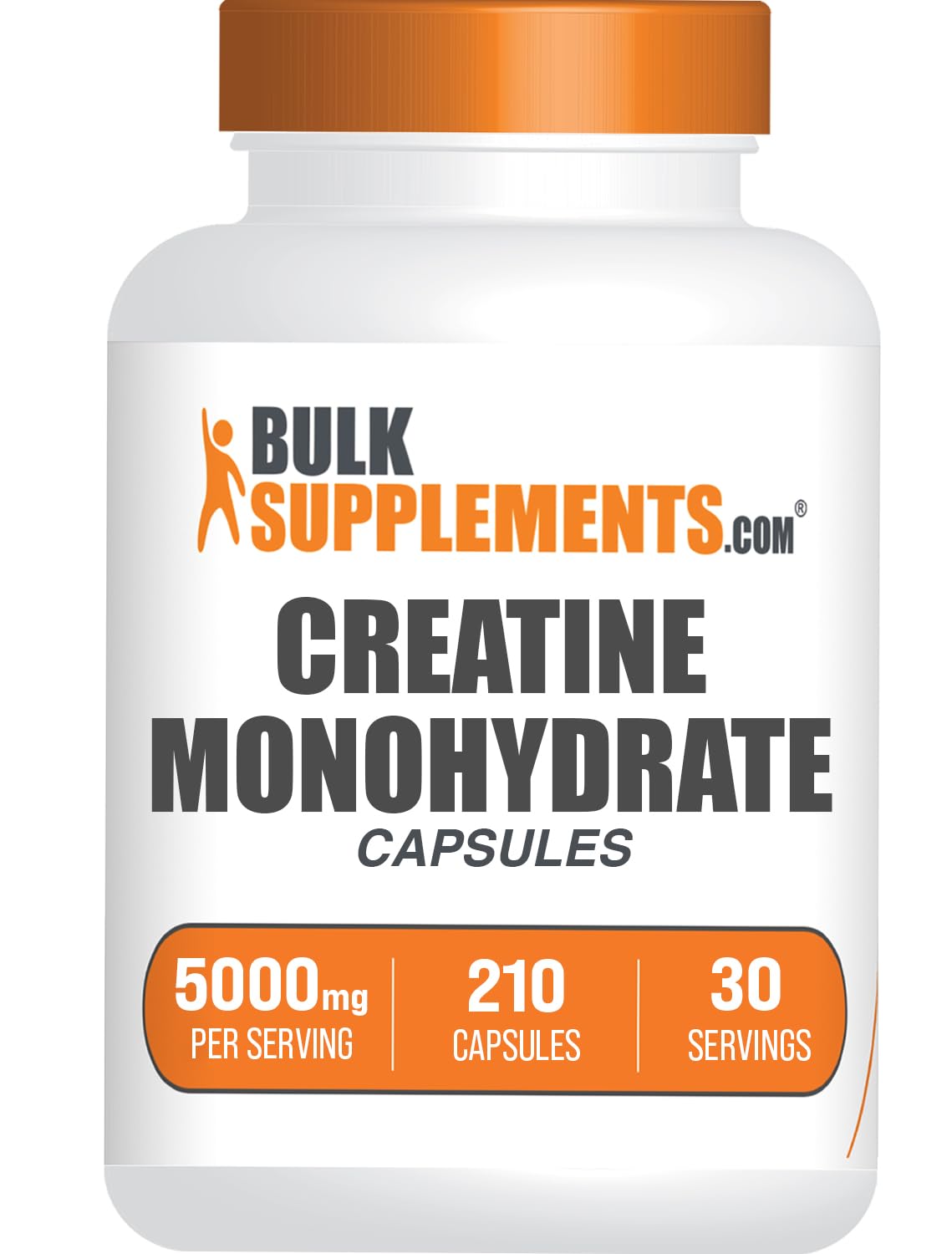 BulkSupplements.com Creatine Monohydrate Capsules - Micronized Creatine Monohydrate, Sports Nutrition - 7 Capsules per Serving, 5000mg, Gluten Free, 210 Count (Pack of 1) BulkSupplements uk supplements
