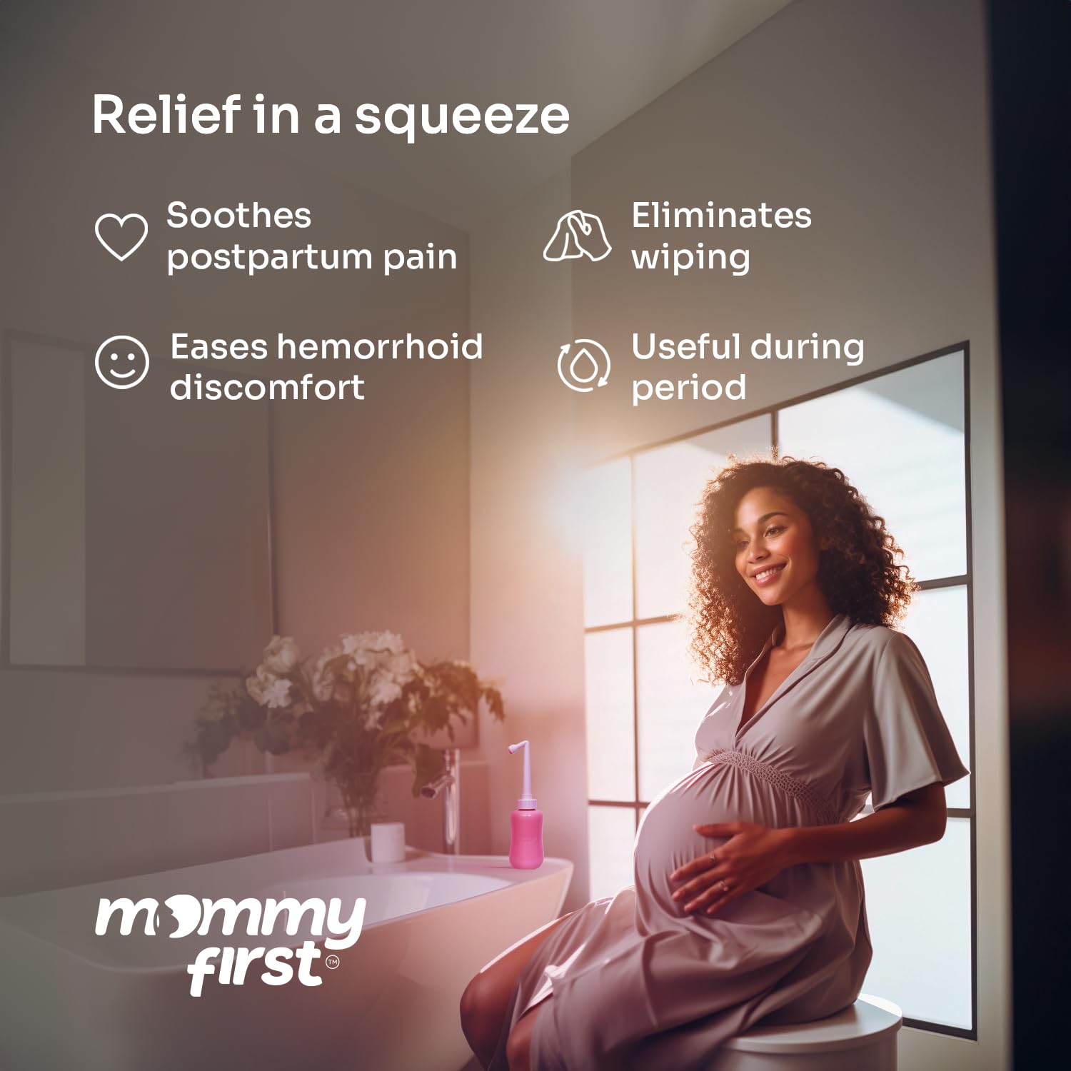 Peri Bottle for Postpartum Care from Mommy First™ | Upside Down Bottle for Perineal Cleansing and Recovery Mommy First uk supplements