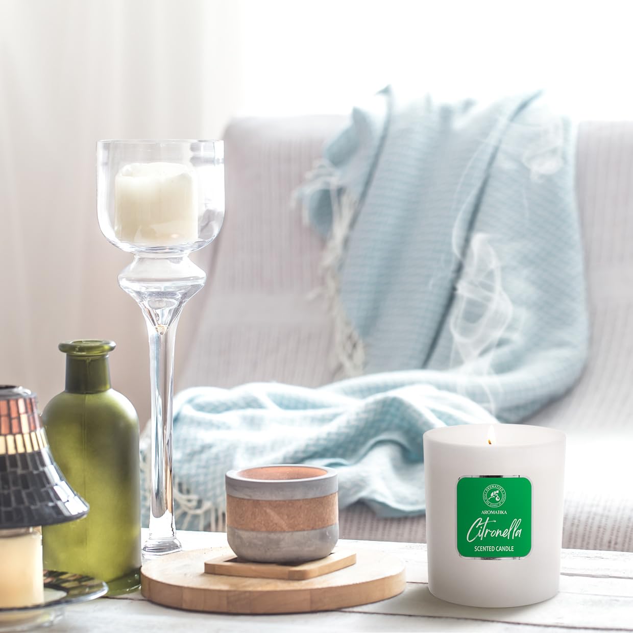 Scented Candle Citronella 200g - Aromatherapy Candle - Soy Wax Candles for Home Scented AROMATIKA uk supplements