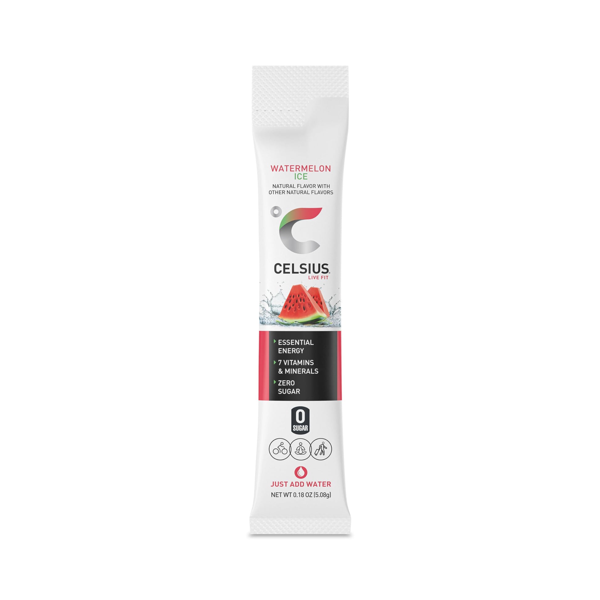 CELSIUS On-the-Go Powder Sticks Watermelon Ice, Essential Energy (14 Sticks per Pack) CELSIUS uk supplements