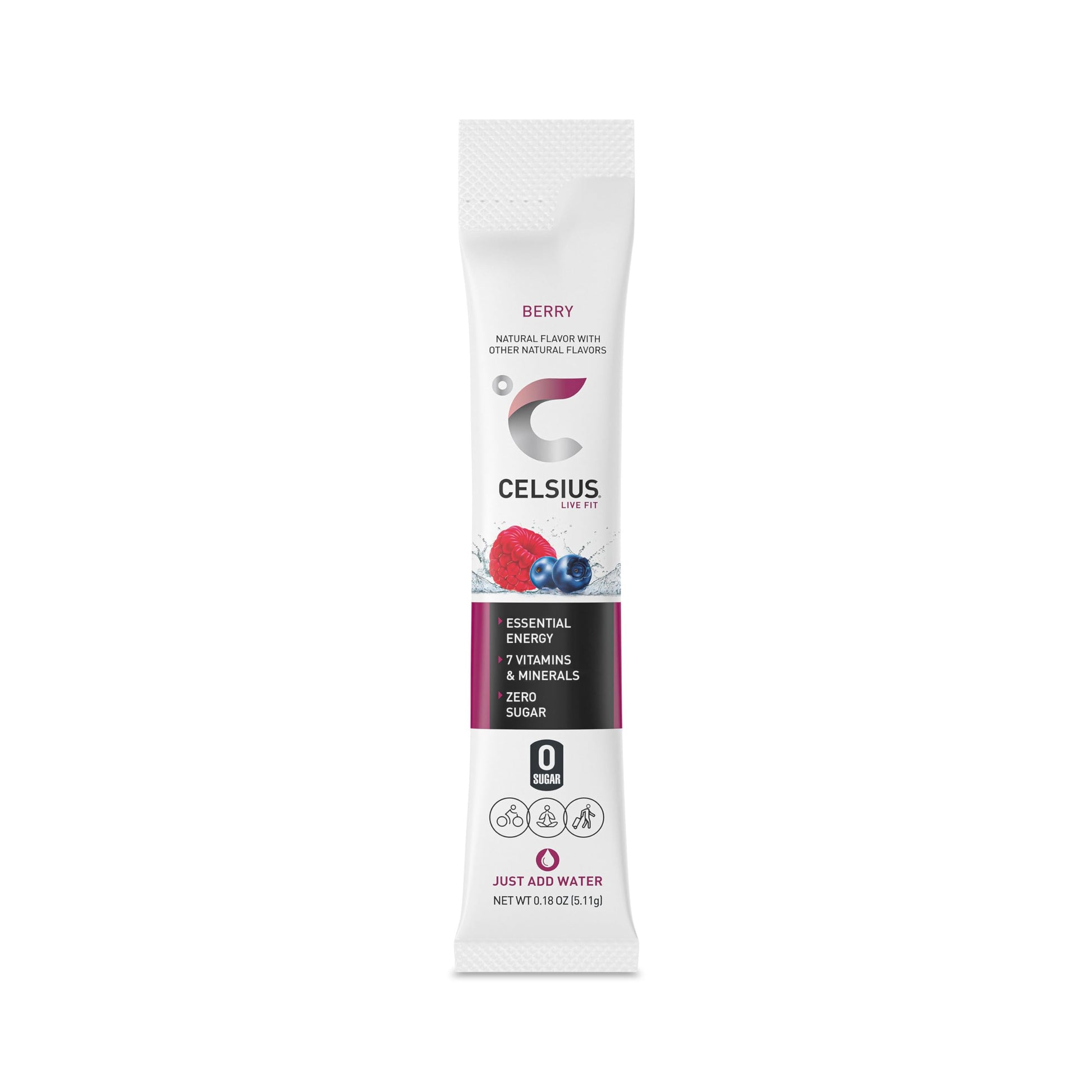 CELSIUS On-the-Go Powder Stick Packs, Zero Sugar (14 Sticks per Pack), Berry, 2.5 Ounce CELSIUS uk supplements