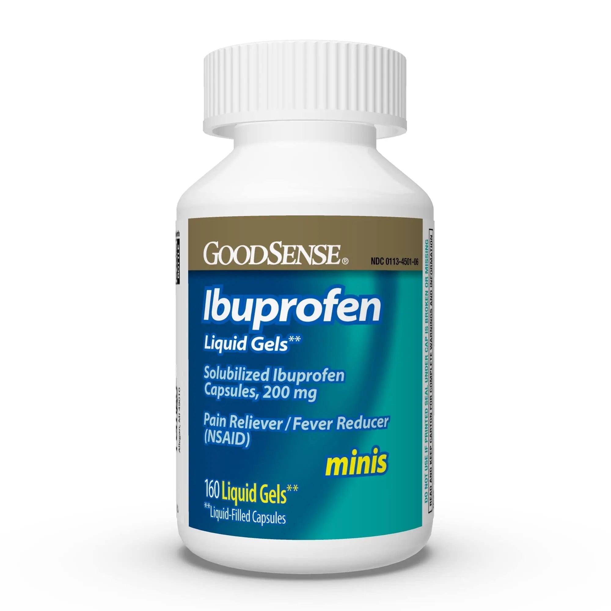 GoodSense Ibuprofen Mini Liquid-Gels, 200 mg, Liquid-Filled Capsules, Pain Reliever and Fever Reducer, 160 Count GoodSense uk supplements