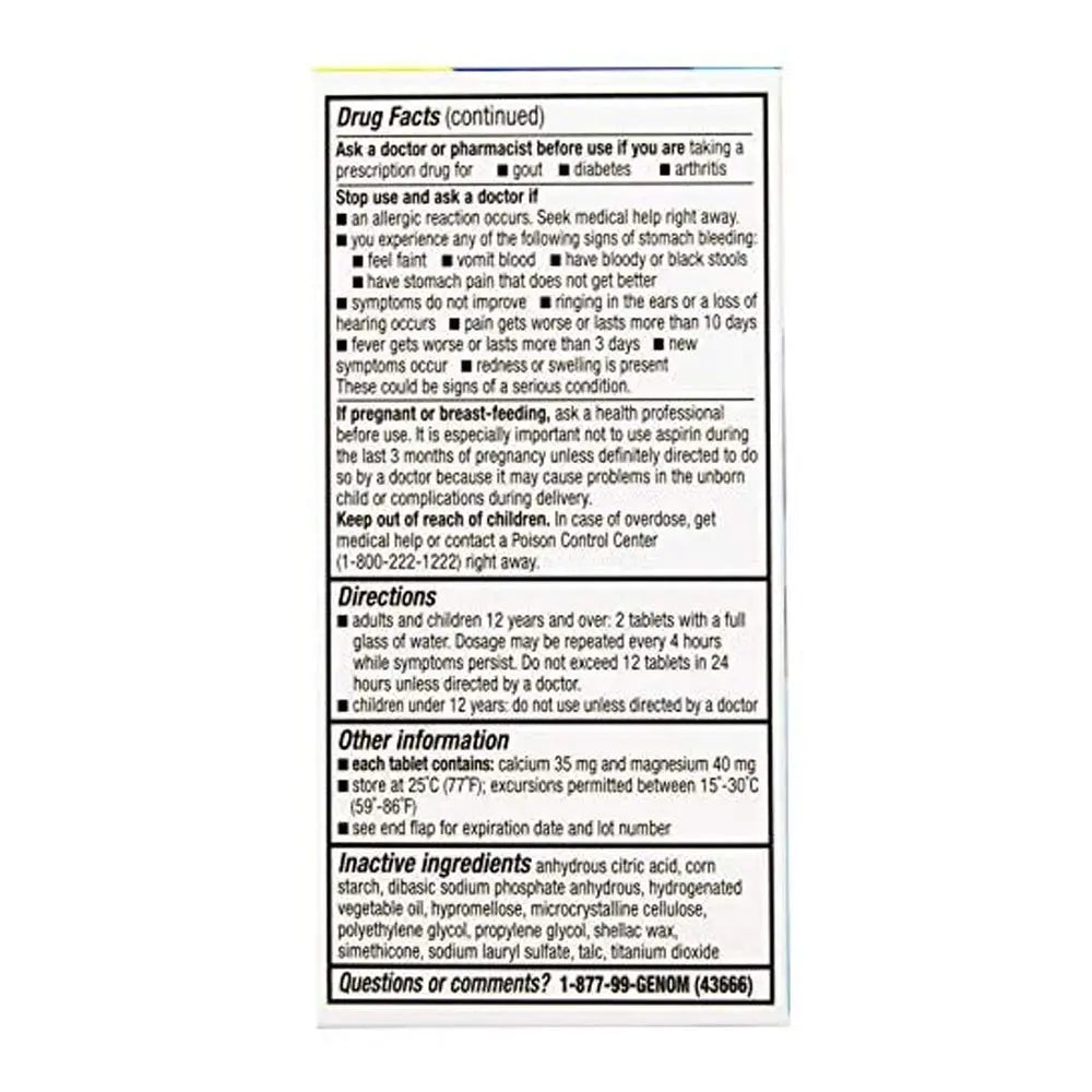 Bufferin Buffered Aspirin (NSAID) Coated Tablets Pain Reliever/Fever Reducer 130 ea (Pack of 3) Bufferin uk supplements