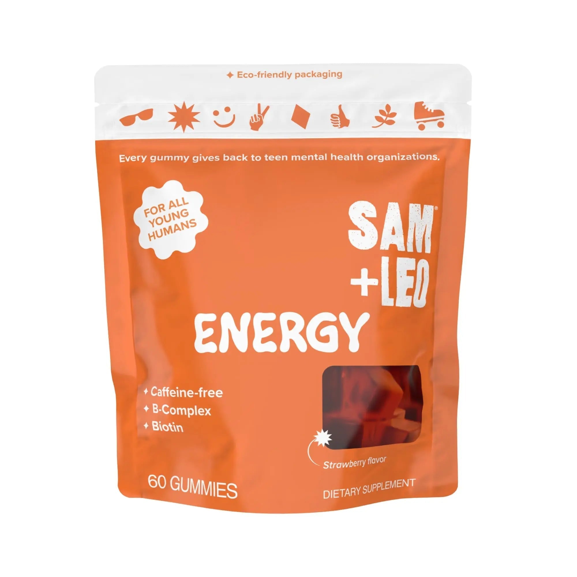 SAM+LEO Vitamin B Complex Gummies with Biotin for Kids & Teens - Caffeine-Free Focus & Energy Support Supplement Gummies | SAM+LEO uk supplements