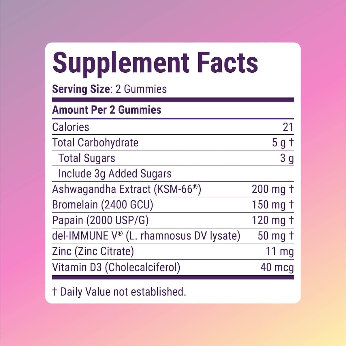 Del-Immune V + Ashwagandha - Brain Immune Gut™ (B.I.G.) Gummy - All Natural Immune & Gut Support with Zinc, Vitamin D3 + Digestive Enzymes (60 Gummies) Del-Immune V uk supplements