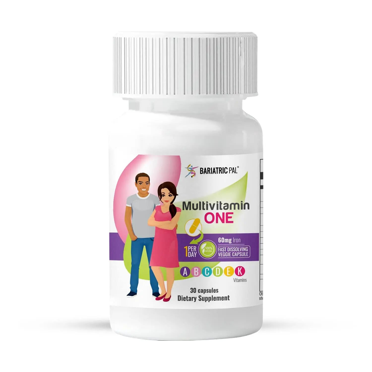 BariatricPal 30-Day Bariatric Vitamin Bundle Multivitamin ONE 1 per Day! Capsule with 60mg Iron Easy Swallow Calcium Citrate BariatricPal uk supplements