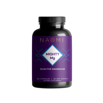 NAOMI Mighty Mg Magnesium Glycinate & Malate Complex 360mg, High Absorption Formula, Elemental Magnesium Supports Heart Health, Strong Bones, Better Sleep, Gluten-Free, Non-GMO, Vegan, 60 Veggie Caps NAOMI uk supplements