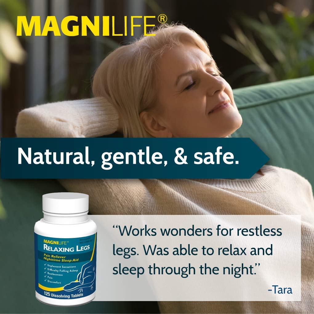 MagniLife Relaxing Legs 125 Count Quick Dissolve Tablets Relaxing Leg Cream PM 4oz Jar Restless Legs MagniLife uk supplements
