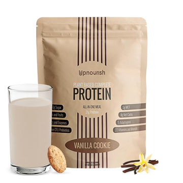 UpNourish Vanilla Cookie Vegan Protein Powder 54 Superfoods Powder,1.5 Billion CFU Probiotics 21g Plant Based Protein,No Sugar No Dairy No GMO Dairy Free,Meal Replacement Shake Keto-Friendly Low-Carb Diet,15 Servings UpNourish uk supplements