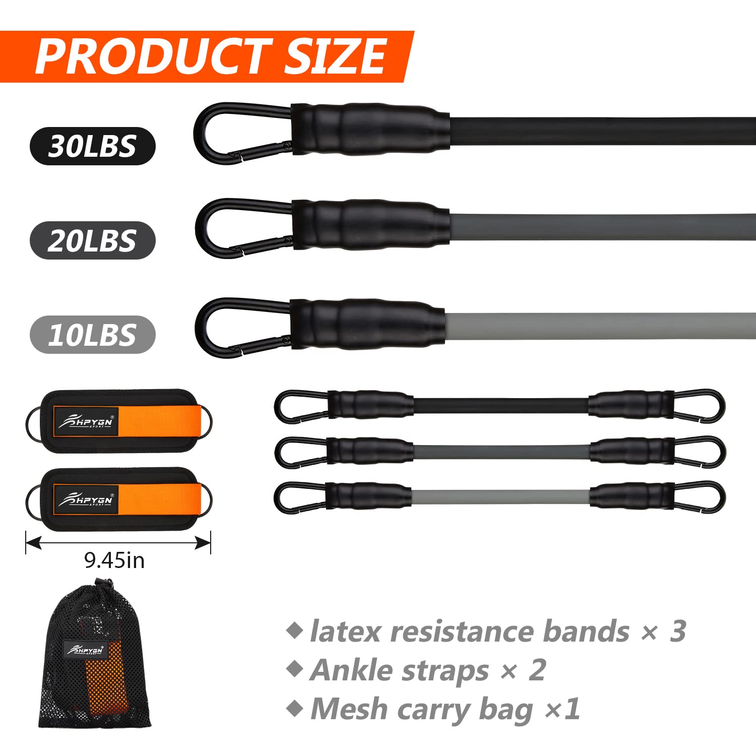 Ankle Resistance Bands with Cuffs for Leg and Glute Training - Exercise Equipment HPYGN uk supplements