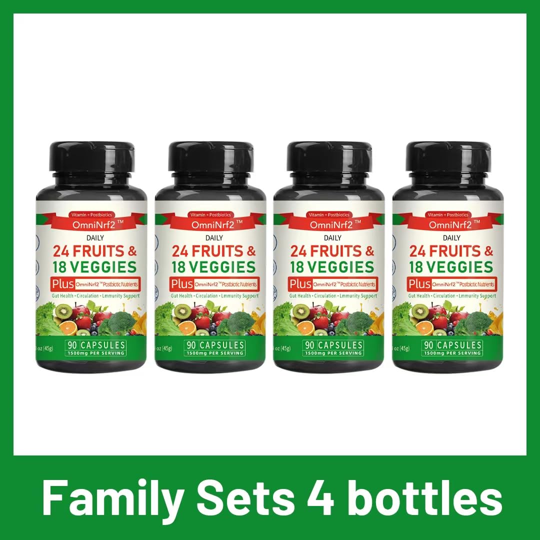 OmniNrf2 Postbiotic Supplement Capsules for Gut Health, Superfood with 24 Fruits & 18 Veggies & Fermented Herbal Plants, 90 Capsules for Antioxidant Support OmniNrf2 uk supplements