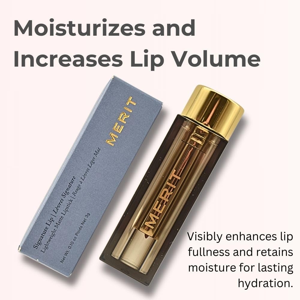 Merit Signature Lip Lightweight Matte Lipstick - 0.10 oz / 3 g (Sunday (pink), standard) Merit uk supplements