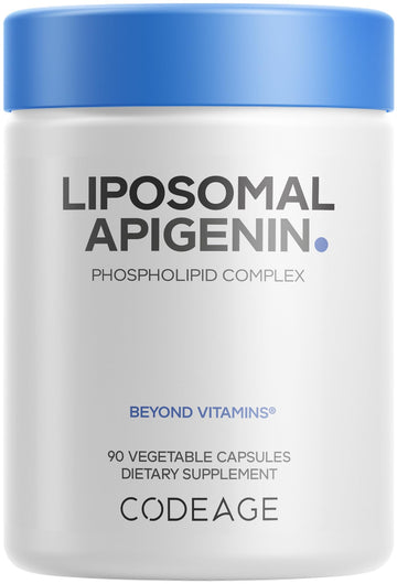 Codeage Liposomal Apigenin Supplement, 3-Month Supply, Daily Flavonoid Chamomile Extract, Liposomal Phospholipid Complex, Non-GMO Sunflower Oil, Phosphatidylcholine Vegan Blend, Gluten-Free, 90 Count Codeage uk supplements