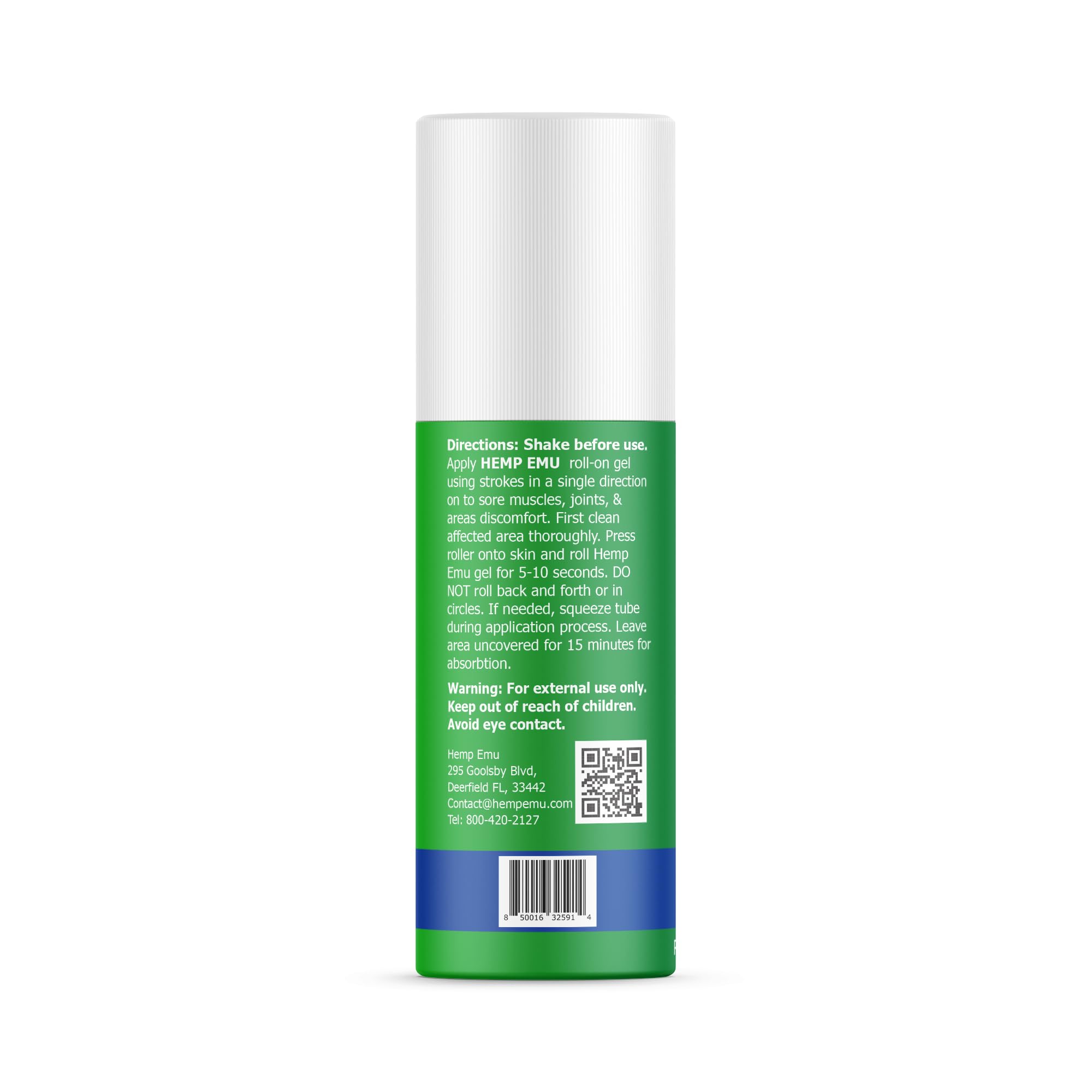 Hemp Emu - Hemp Roll On Gel - Muscle Rub for Back & Joint Discomfort - Soothing Gel with Organic Hemp Oil, Emu Oil, Menthol, Eucalyptus, Aloe Vera Hemp Emu uk supplements